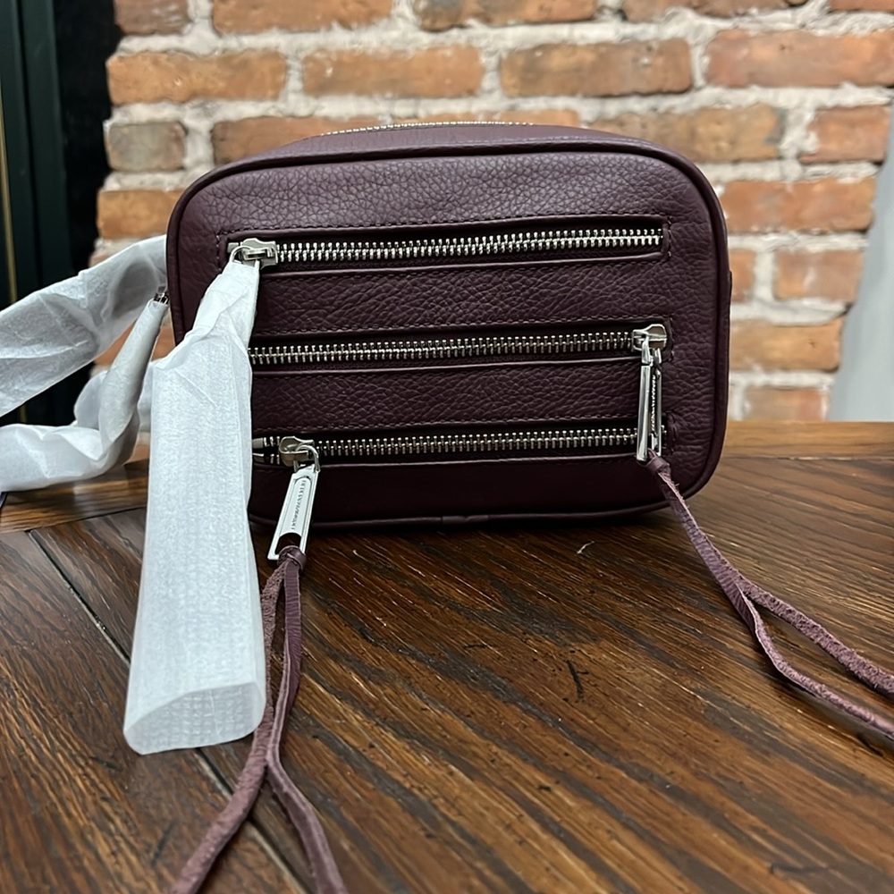 Rebecca Minkoff Three Zip Belt Bag color DARK CHERRY New with tags